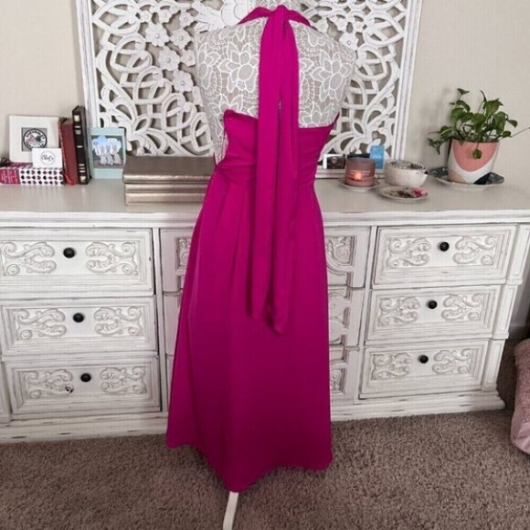 Banana Republic Halter Maxi Dress Party Wedding Guest Pink - Picture 5 of 6